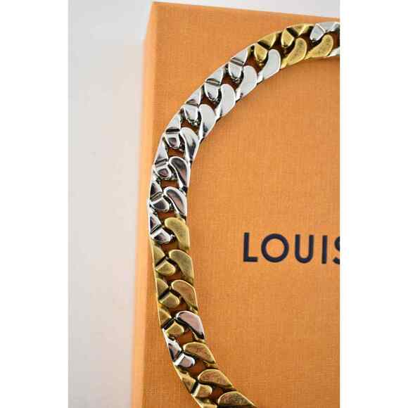 Louis Vuitton Soapy Cuban Link Gold Silver Crystal Virgil Abloh Chain Necklace - Picture 12 of 12